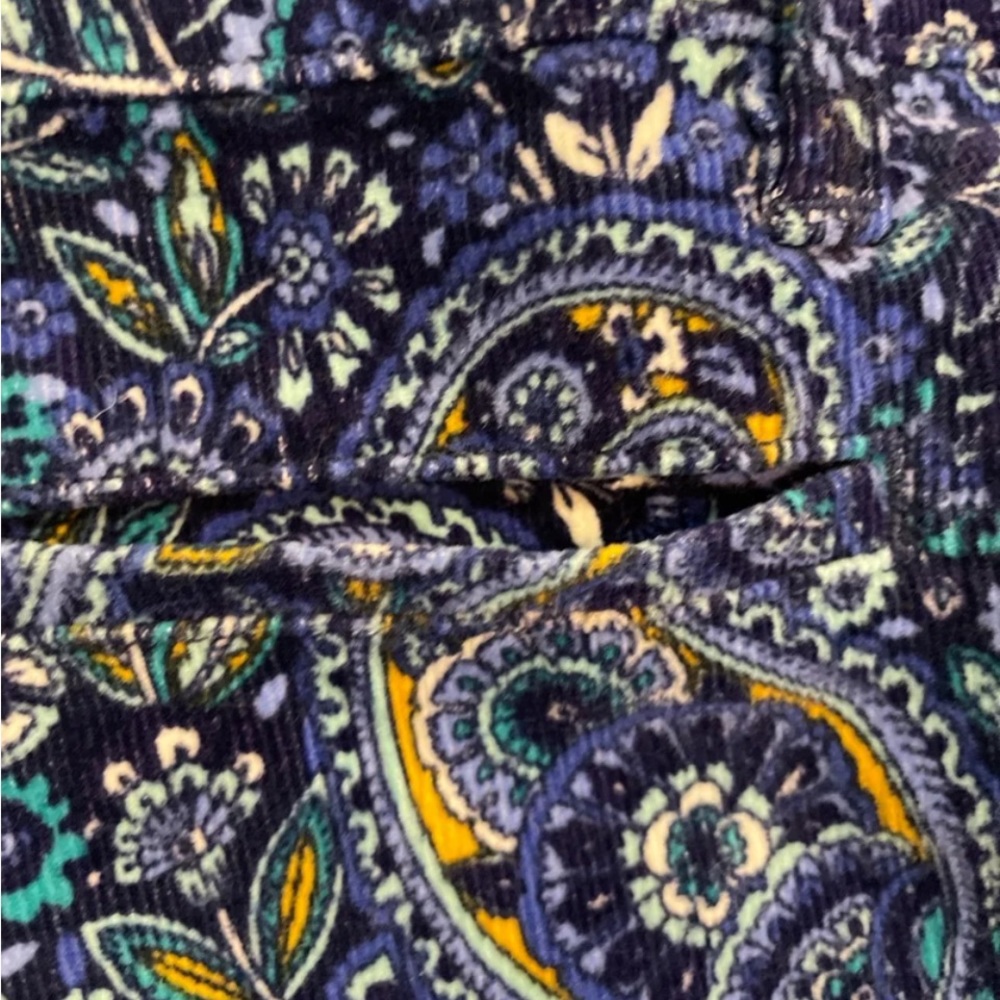 Talbots Size 14 Purple & Blue Paisley Zip Front Stretch Skirt NEW $89 - Picture 6 of 10